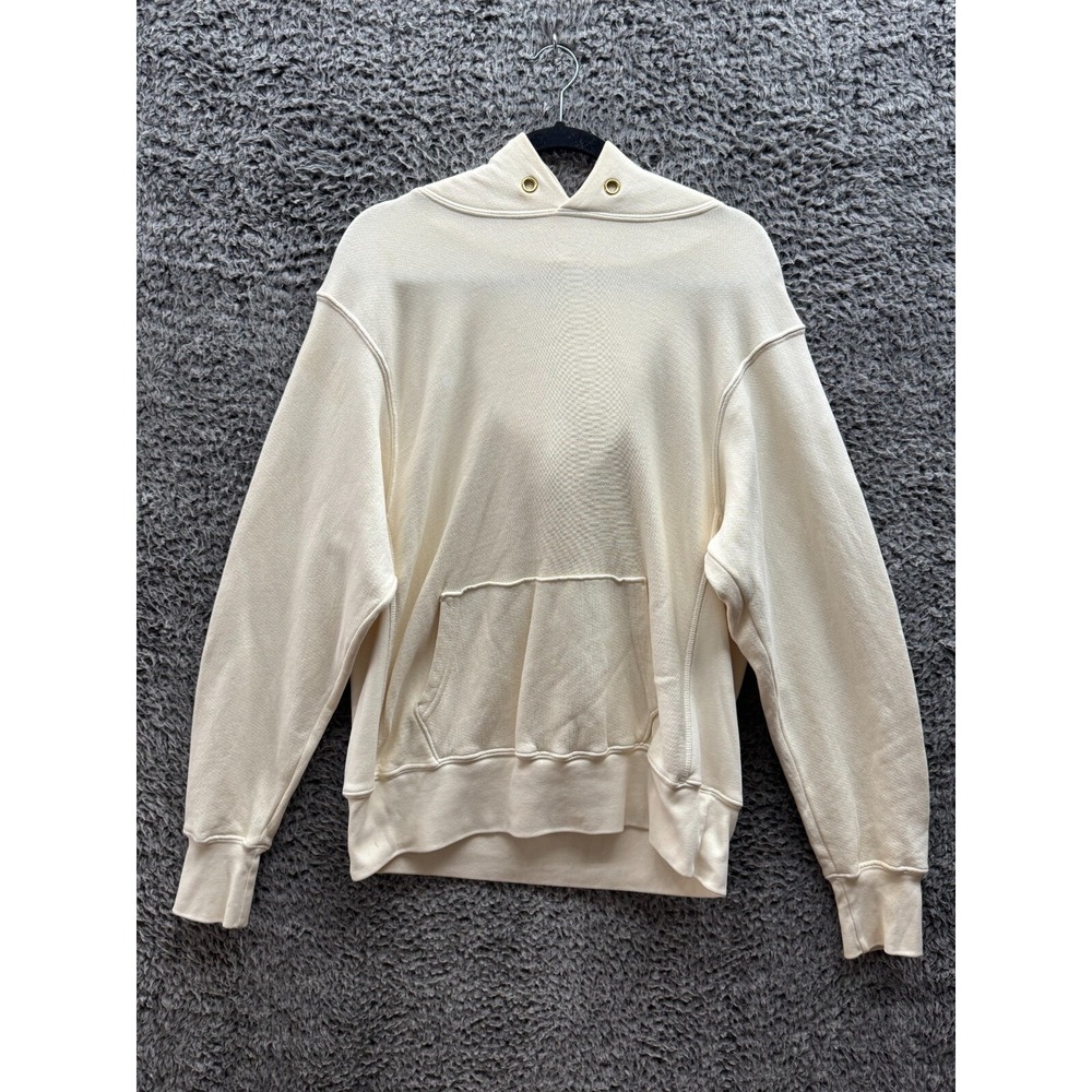 LES TIEN Ladies‎ Beige Core Oversized Hoodie Cotton Pullover Over Sized XS